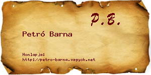Petró Barna névjegykártya