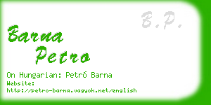 barna petro business card