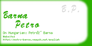 barna petro business card